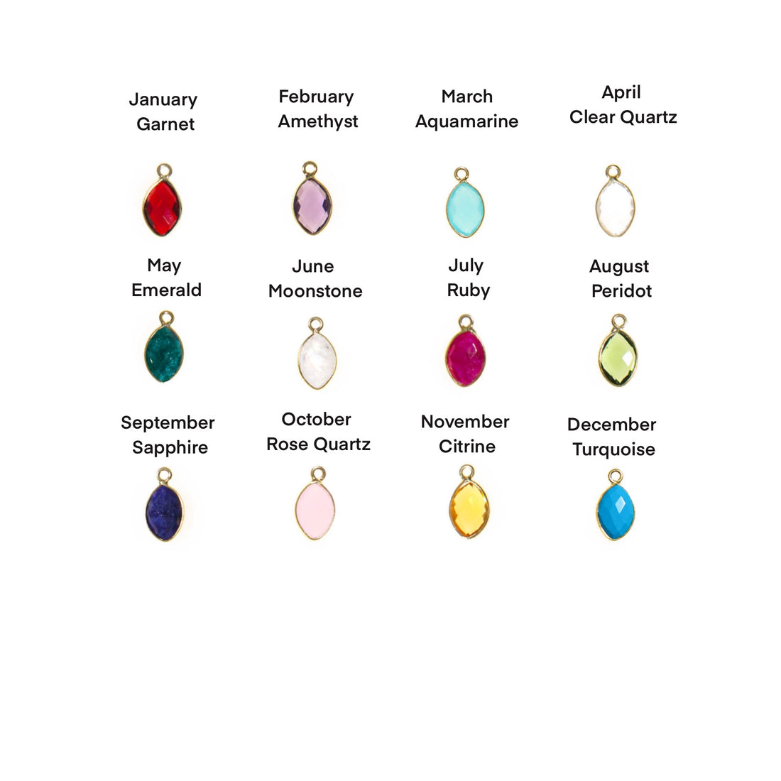 Natural Gemstone with Initial